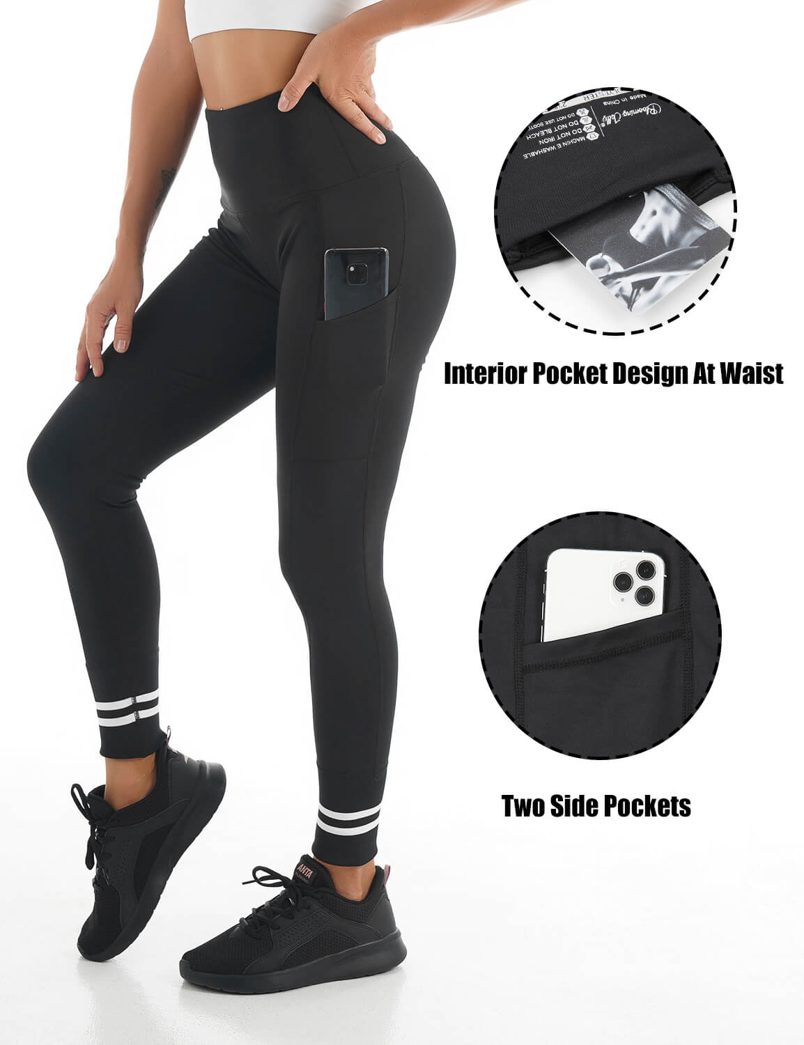 Blooming Jelly_Workout Training Fitness Leggings_Black_257210_02_Women Athletic Comfy Outfits_Bottoms_Leggings