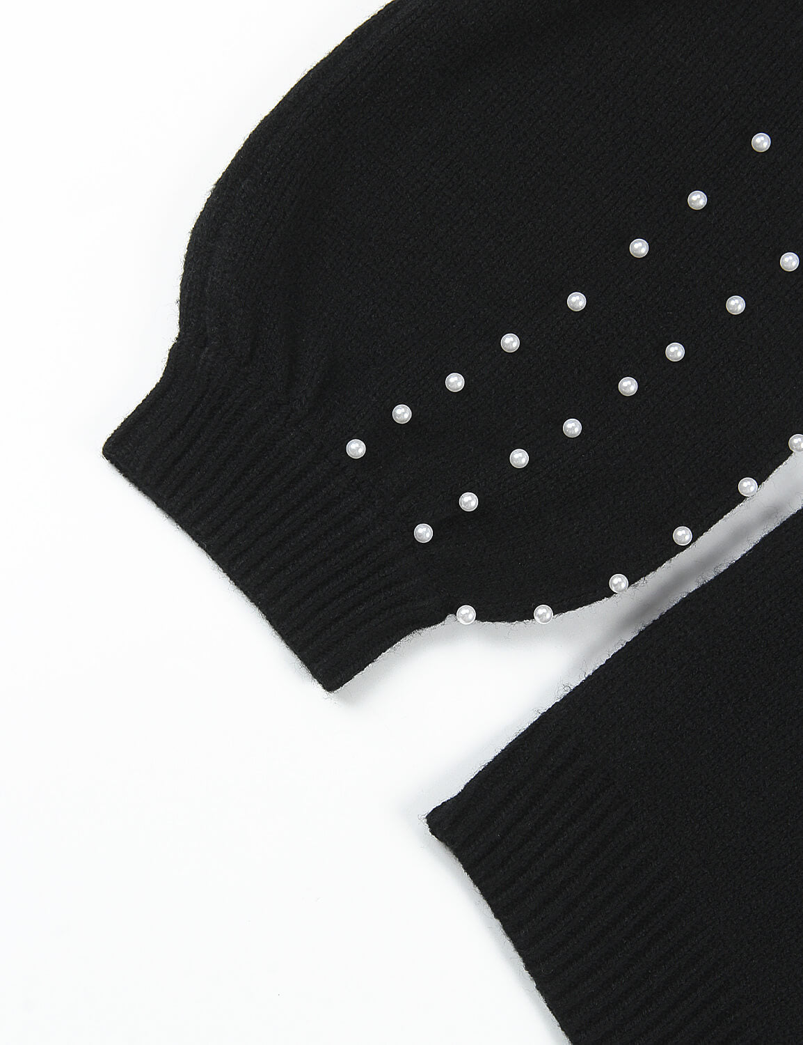 Oversized Lantern Sleeves Pearl Sweater