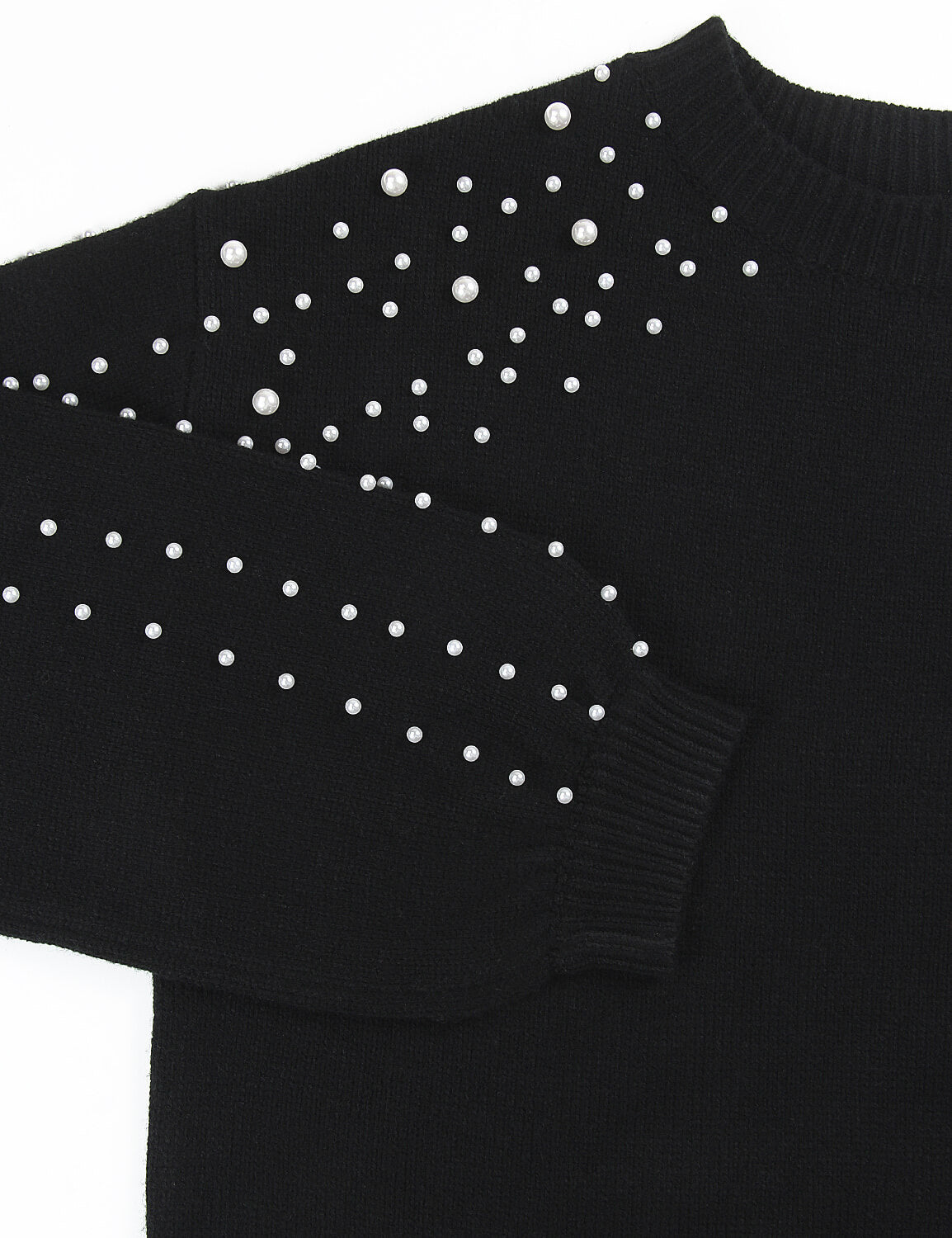 Oversized Lantern Sleeves Pearl Sweater