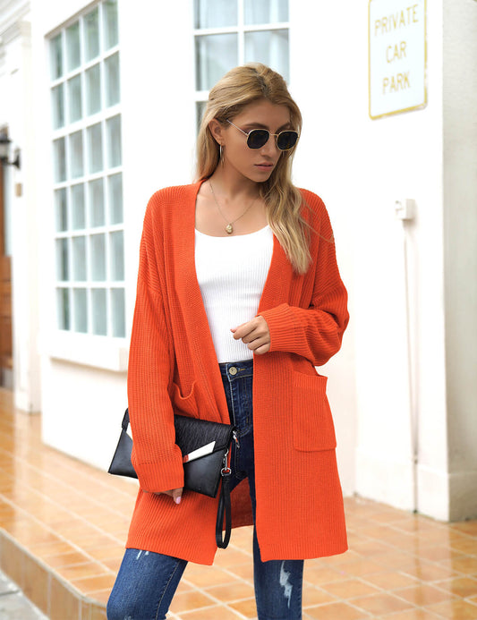 Blooming Jelly_Warm Orange Open Front Cardigan_Orange_295010_29_Women Casual Outfits_Tops_Cardigan