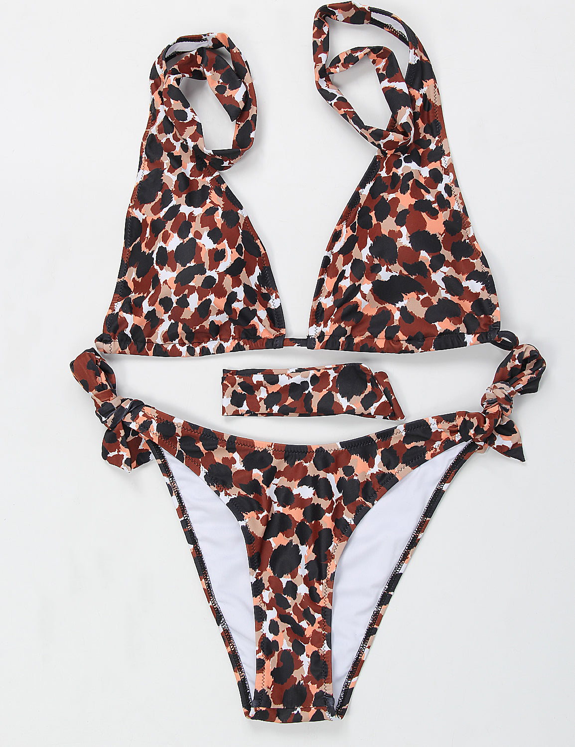 Sexy Wild Girl Leopard Triangle Bikini Set - Blooming Jelly