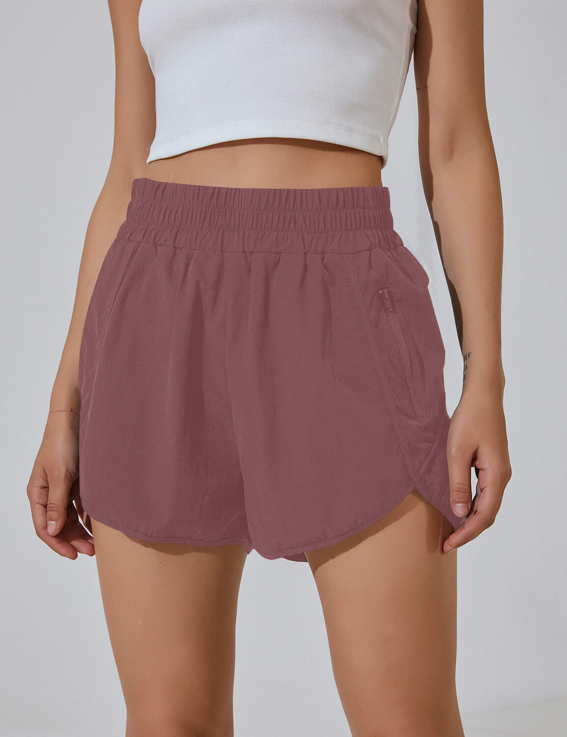 Athletic Elastic Waist Running Shorts with Liner