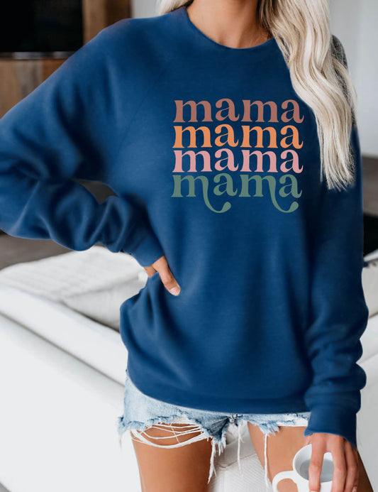 Crewneck Mama Print Sweatshirt