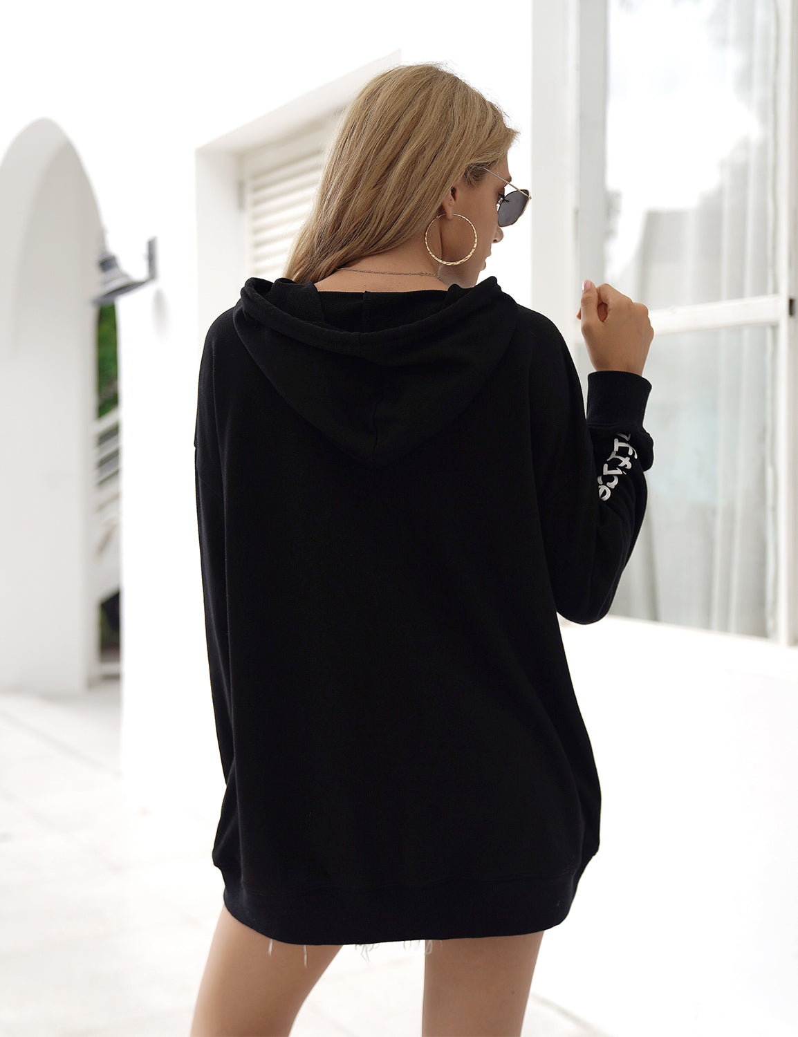 Blooming Jelly_Boy Friend Style Letter Print Oversized Hoodie_Letter Print_307039_02_Women Streetwear Fashion_Tops_Hoodie