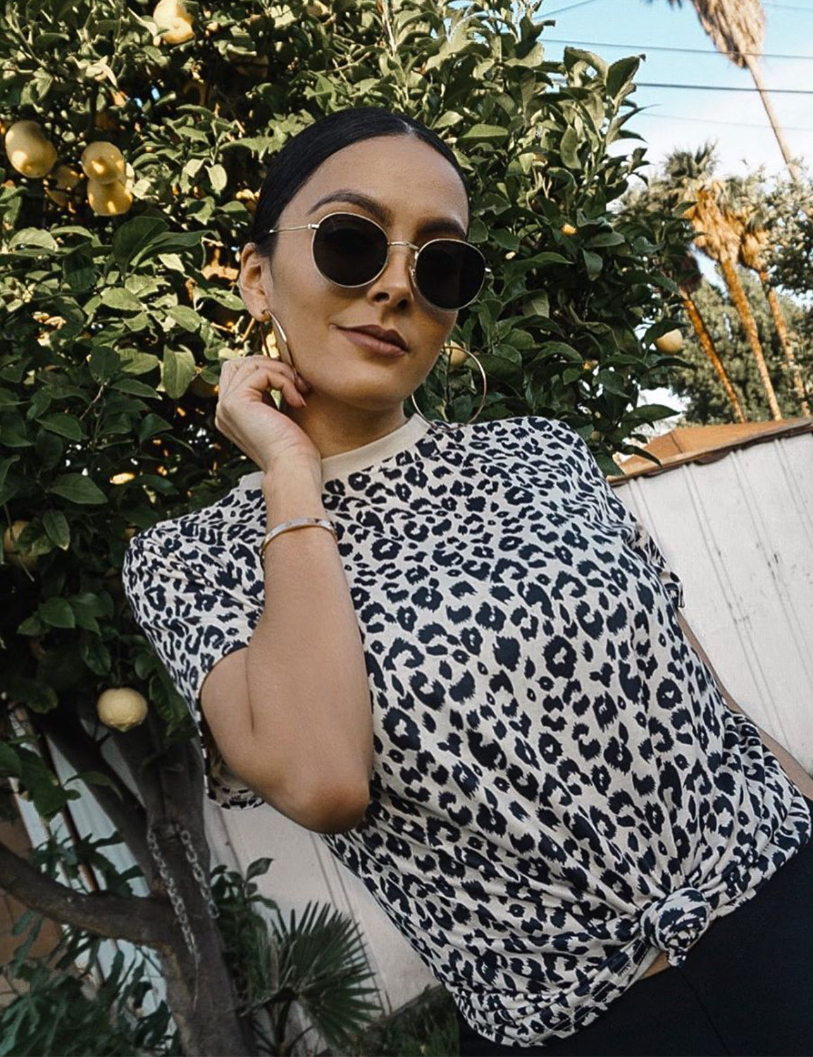 Casual Leopard Print Loose T-shirt - Blooming Jelly