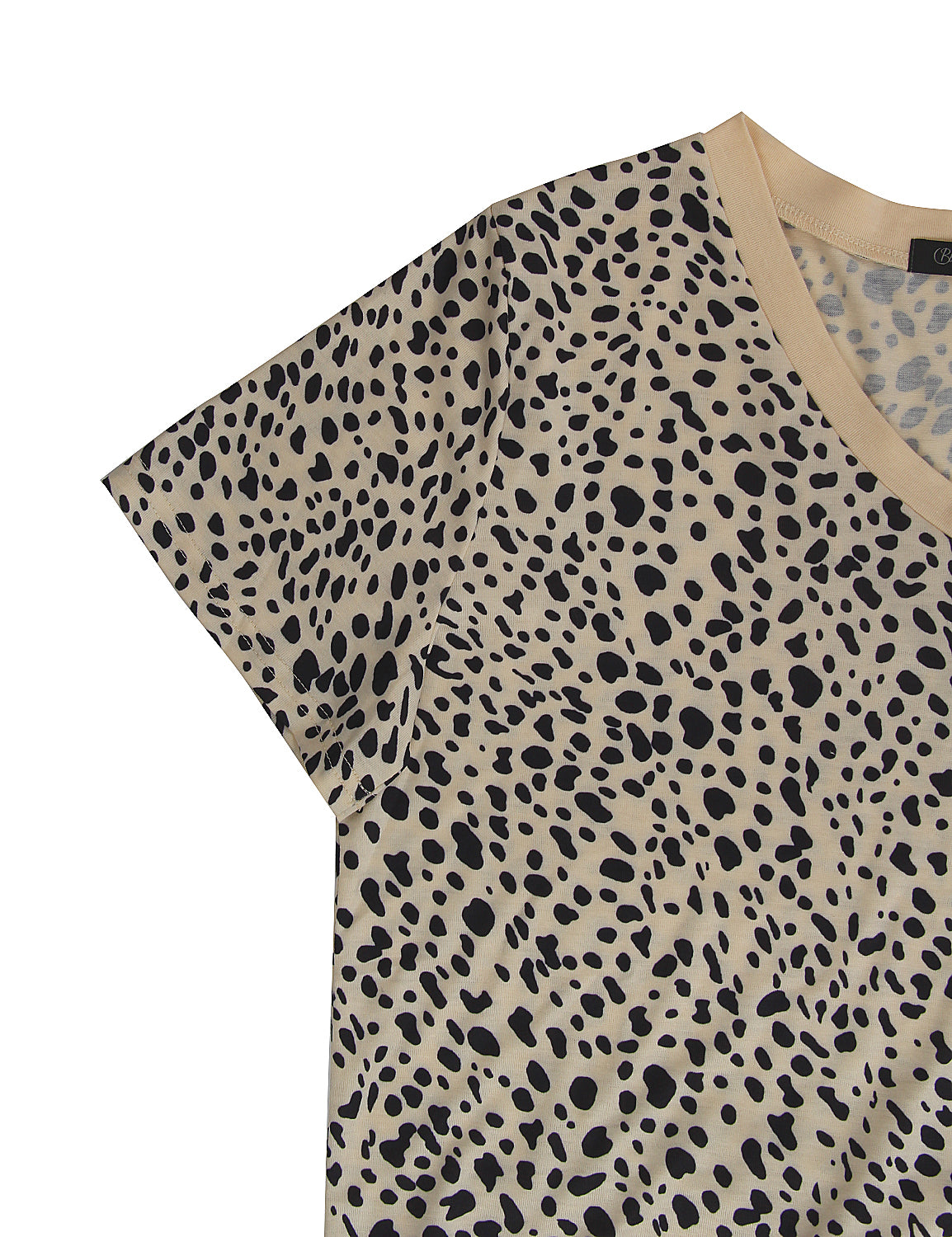 V Neck Leopard Loose T-Shirt - Blooming Jelly