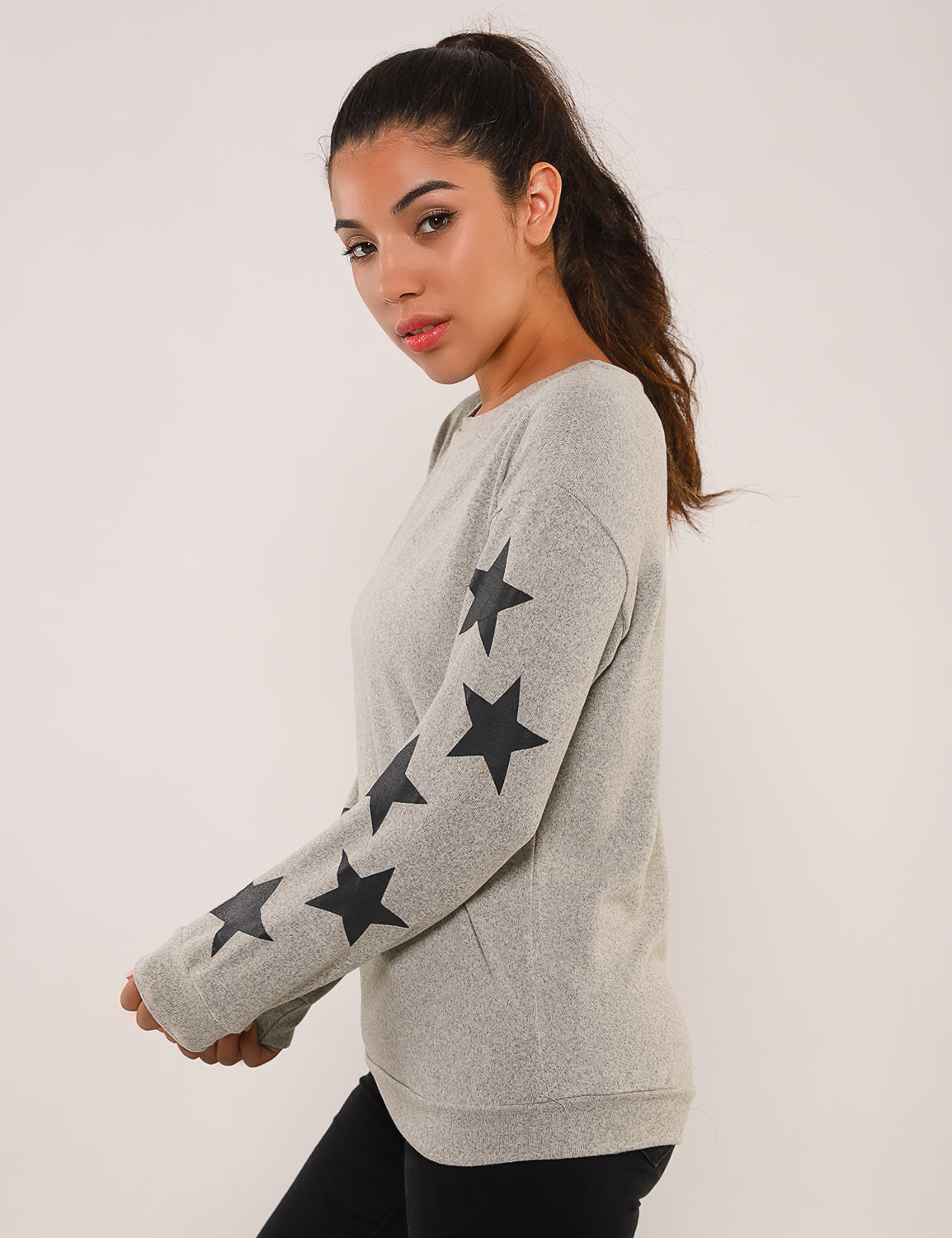 Blooming Jelly Tops Women s Casual Star Print Sweater