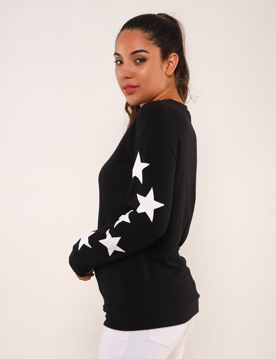 Blooming Jelly Tops Women s Casual Star Print Sweater