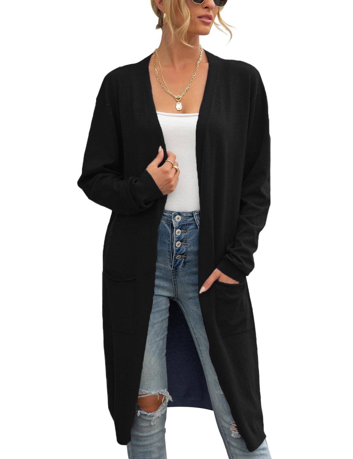 Lightweight Cardigan Sweater with Pockets