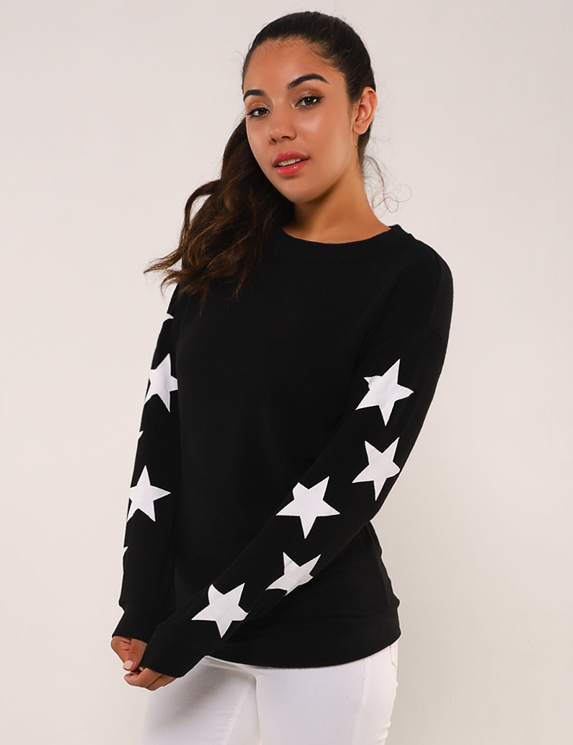 Dreamy Stars Sleeves Pullover Sweatshirt - Blooming Jelly
