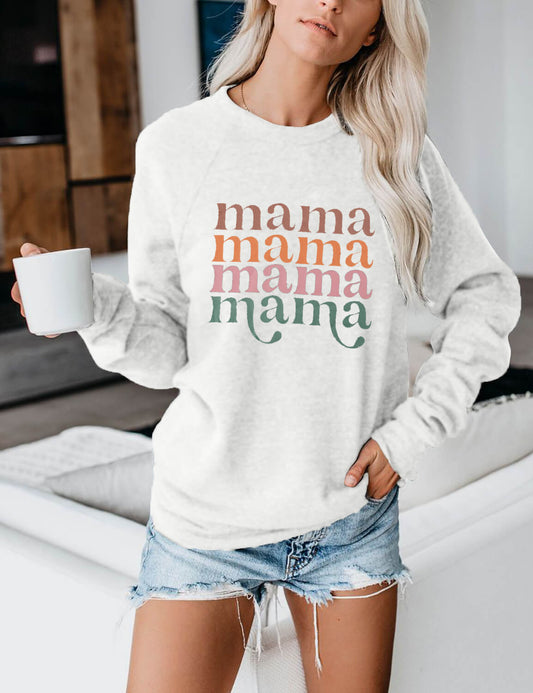 Mama Letter Print Graphic Sweatshirt
