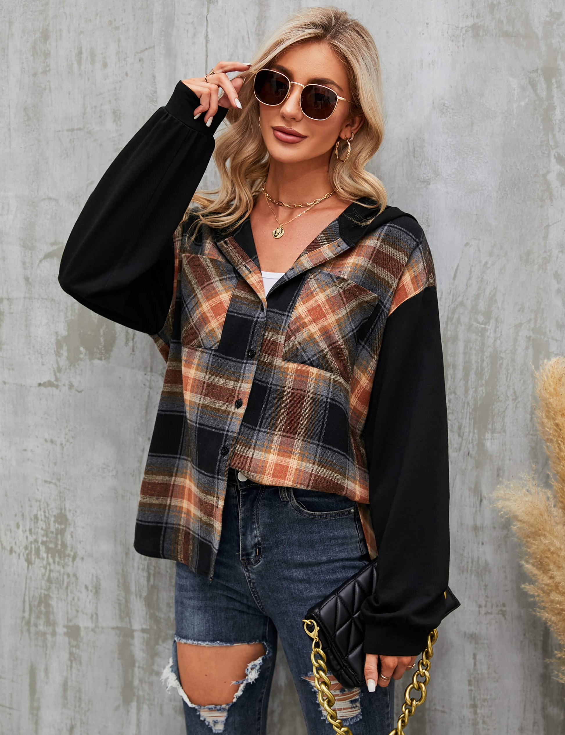 Blooming Jelly Women's Flannel Shirts Plaid Shacket Oversized Button Down  Shirt Hooded Business Casual Blouses 2023 Fall Christmas Outfits (Red  Plaid,Small) at  Women's Clothing store