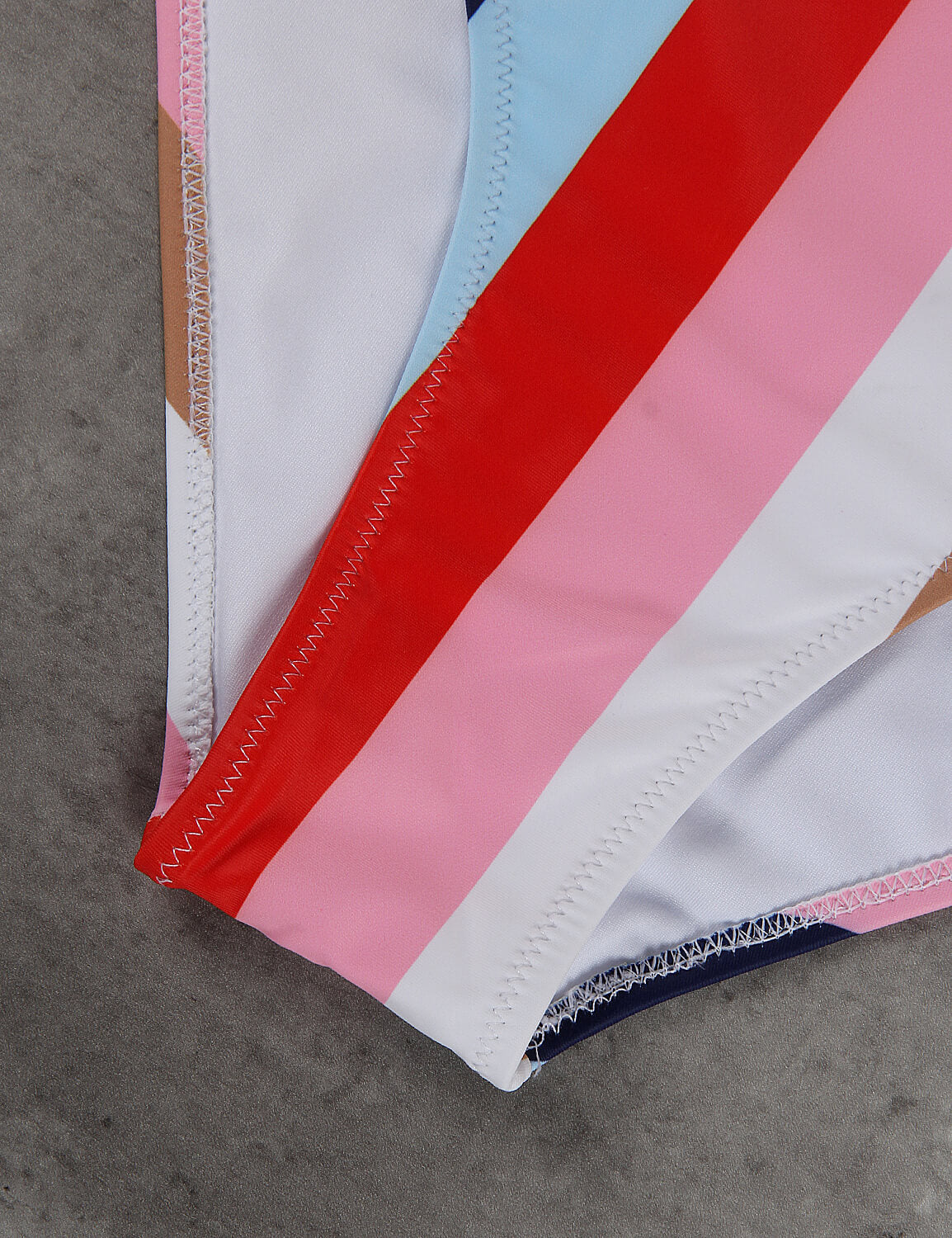 【Size Small】Colorful Stripe Twist High Waisted Bikini
