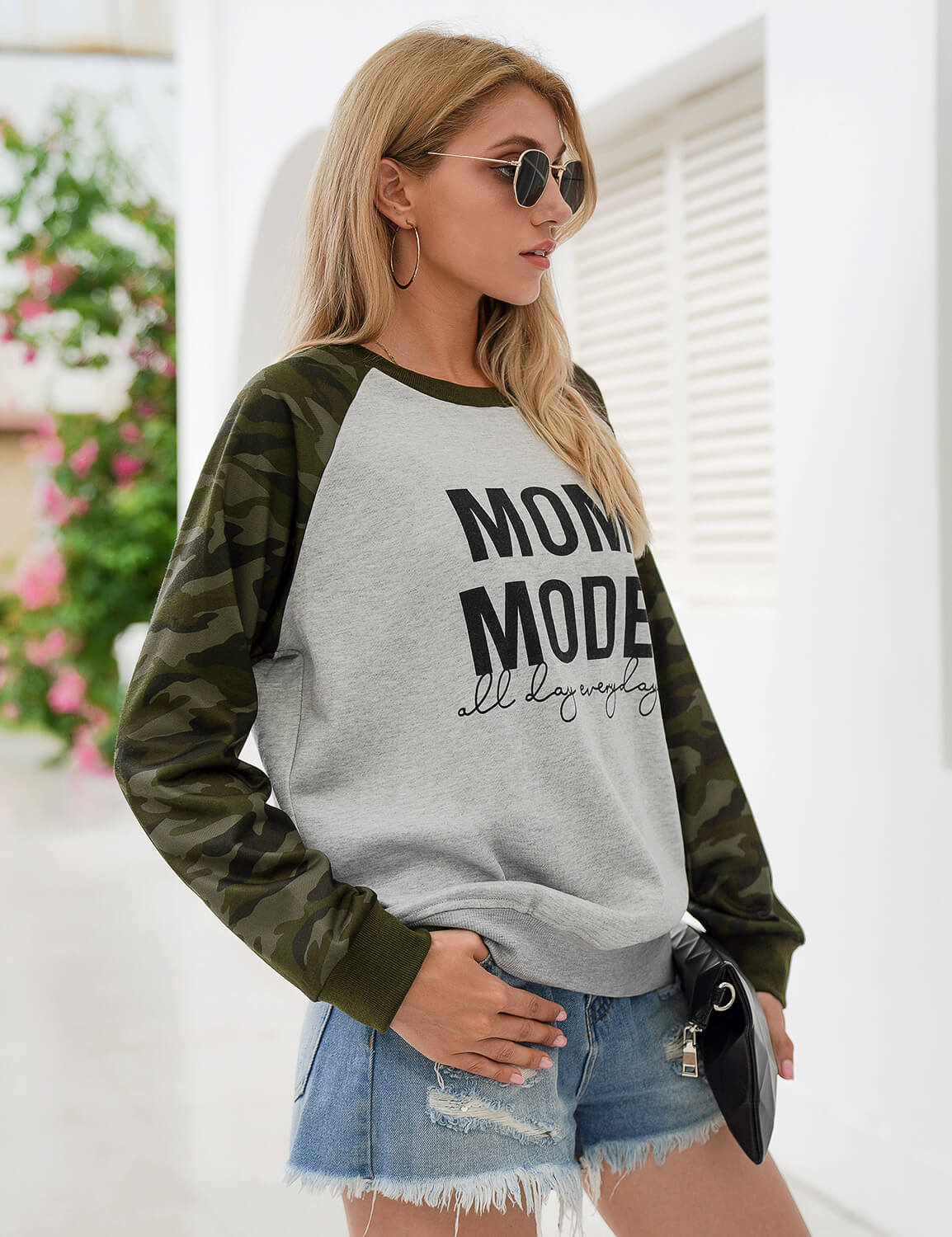 Blooming Jelly_Mom Mode Camo Patchwork Sweatshirt_Letter Print_303087_07_Mom Style Casual Outfits_Tops_Sweatshirt
