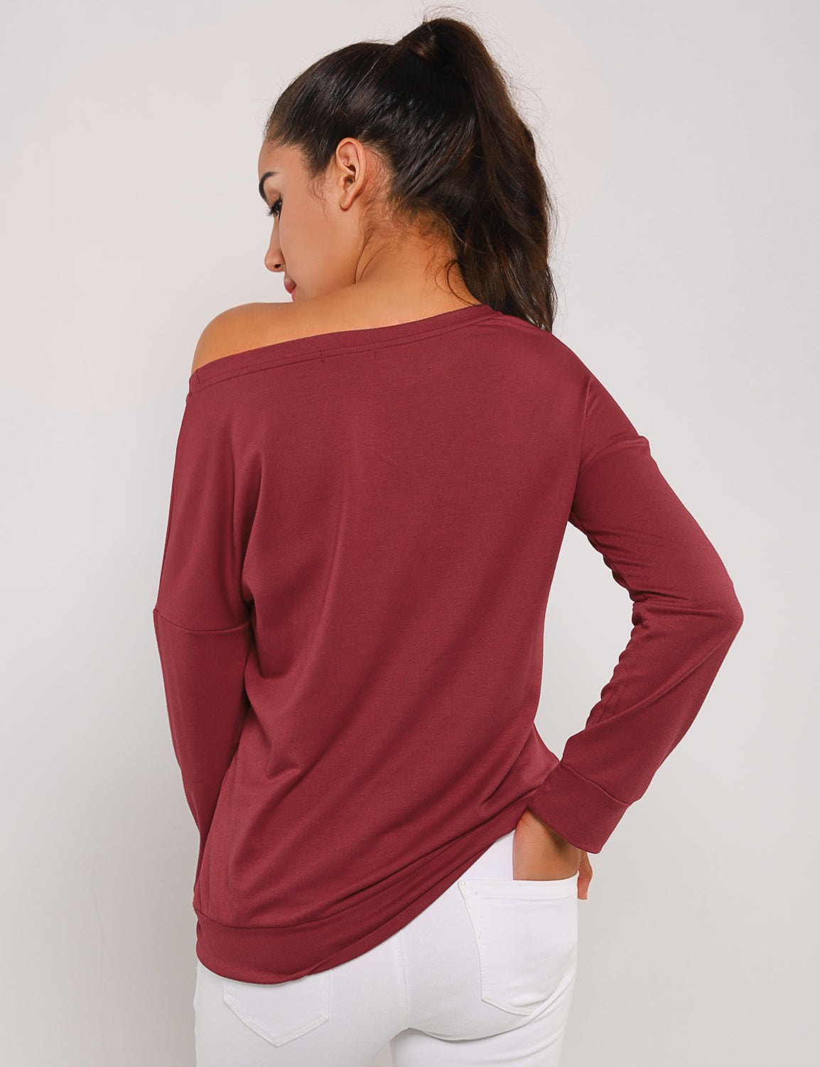 Heart Print Drop Shoulder Sweatshirt - Blooming Jelly