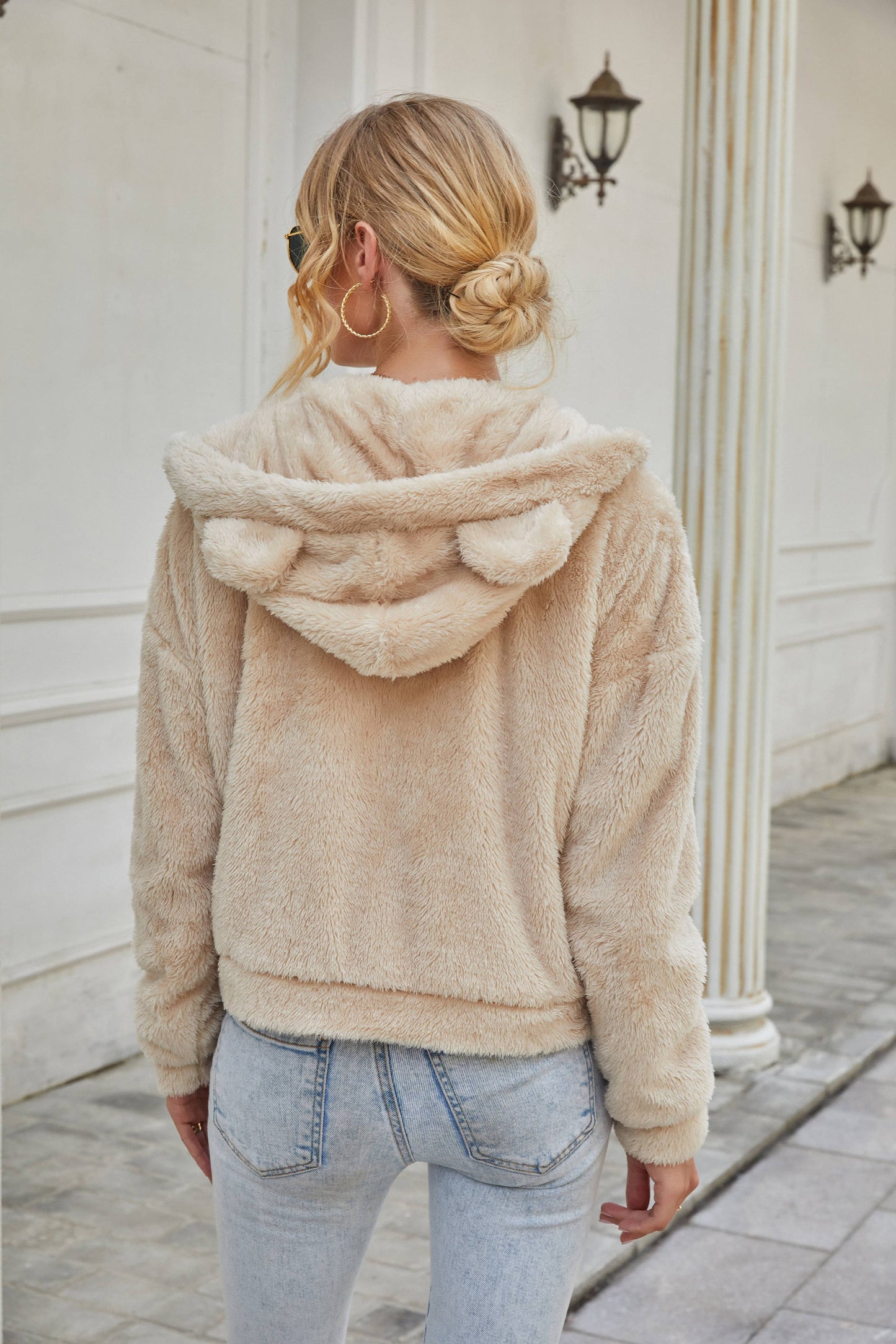 Cute Bear Full Zipper Chunky Hoodie