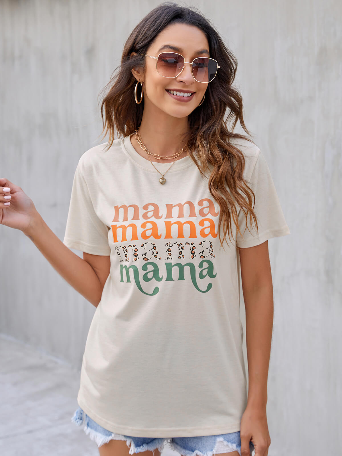 Casual Chic Letter Print Mama Shirt
