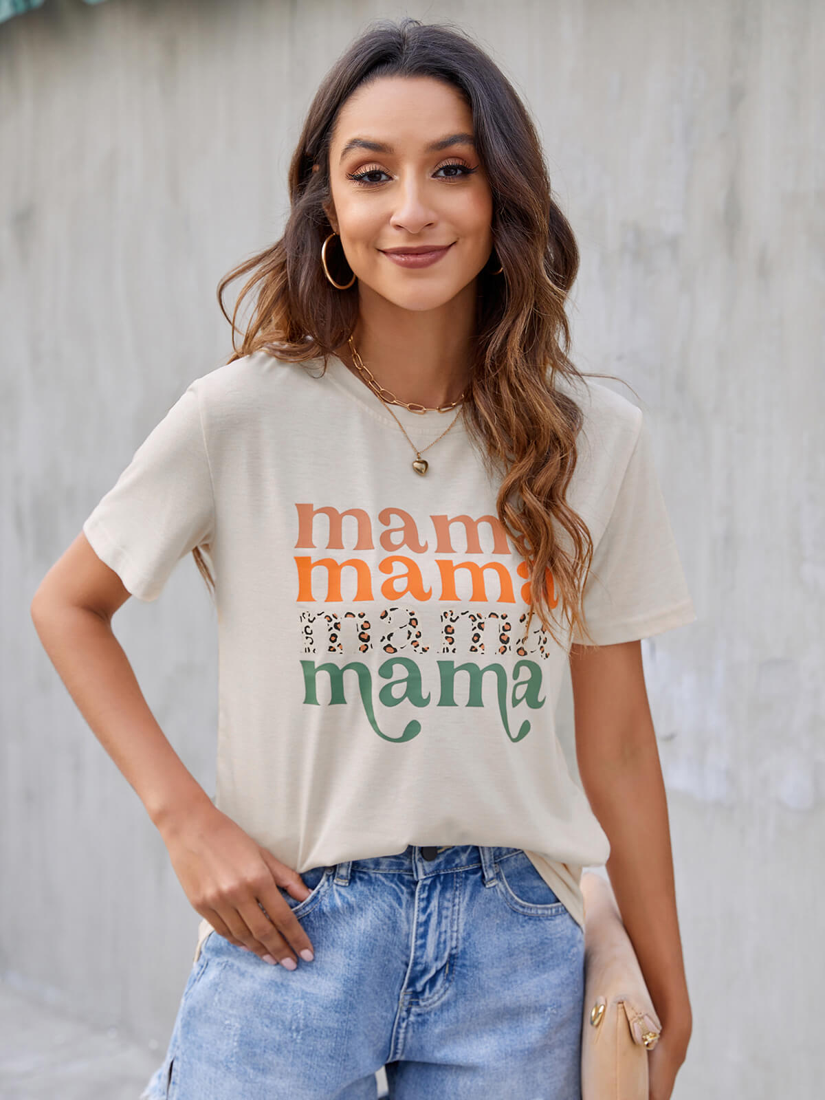 Casual Chic Letter Print Mama Shirt