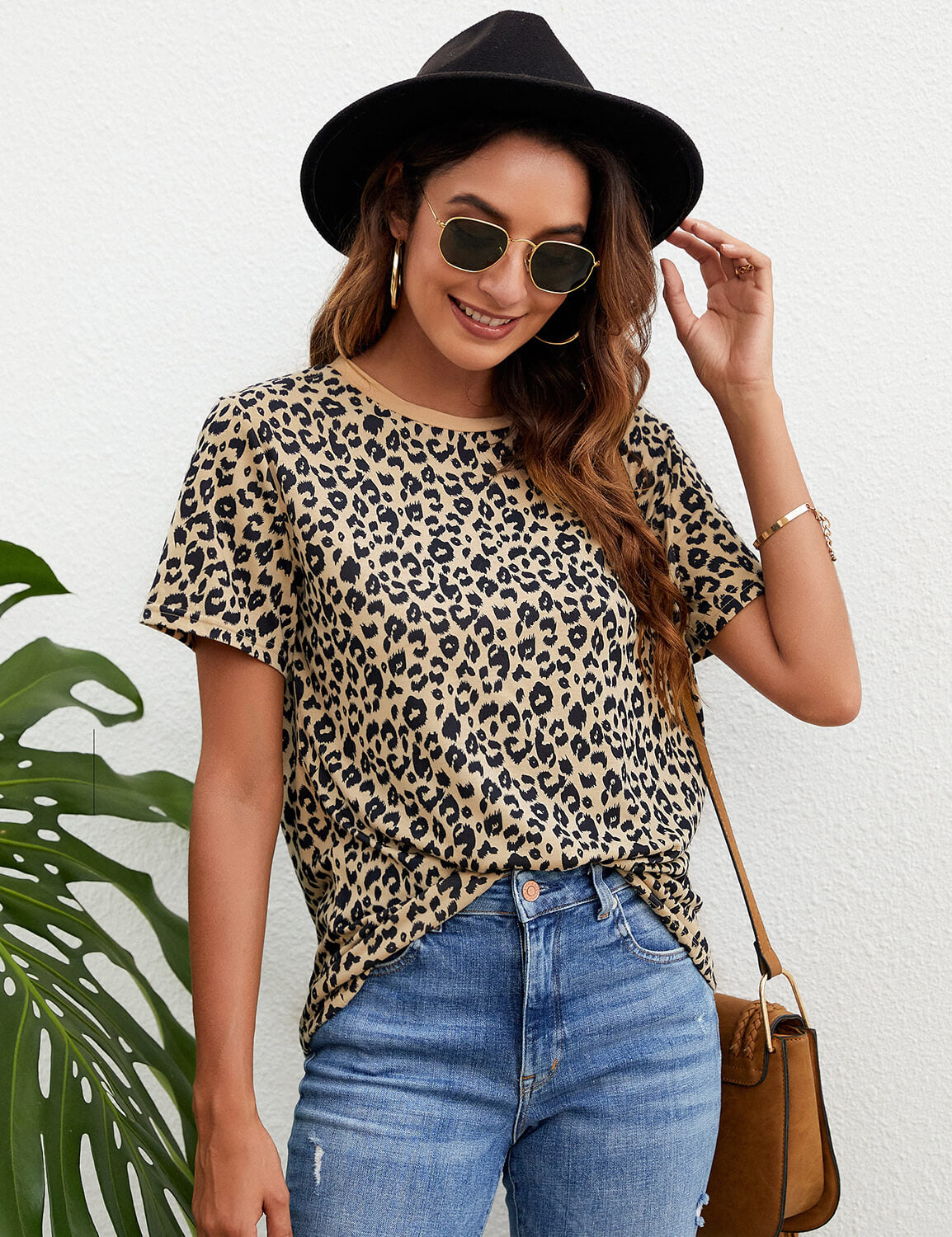Trendy Leopard Print Loose T-Shirt